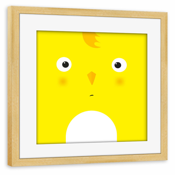 Poster mit Rahmen kiefer "Animal muzzle chick" artboxONE - Für Kinder,Tiere,Comic