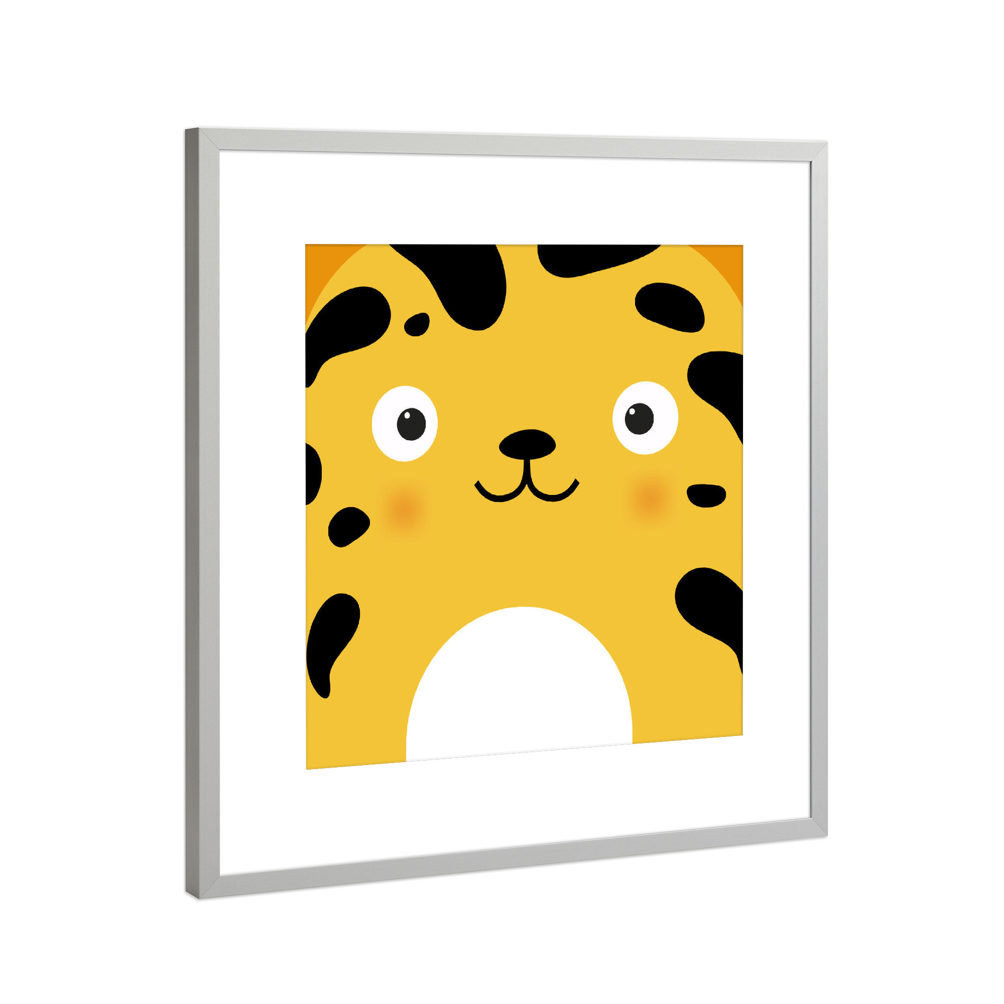 Poster mit Rahmen Silber "Animal muzzle cheetah" artboxONE - Für Kinder,Tiere,Comic