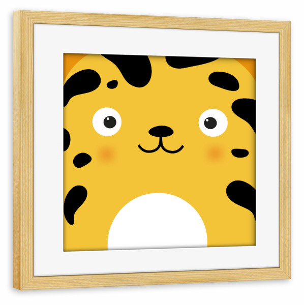 Poster mit Rahmen kiefer "Animal muzzle cheetah" artboxONE - Für Kinder,Tiere,Comic