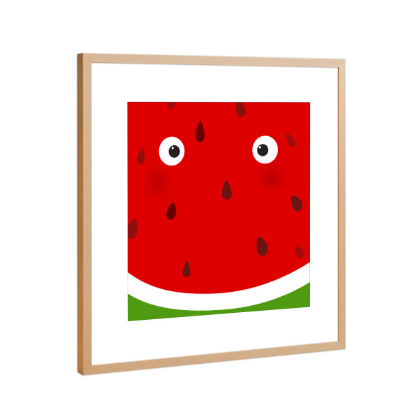 Poster mit Rahmen Kupfer "Fruit muzzle watermelon" artboxONE - Für Kinder,Essen & Trinken,Comic,Essen & Trinken / Obst & Gemüse