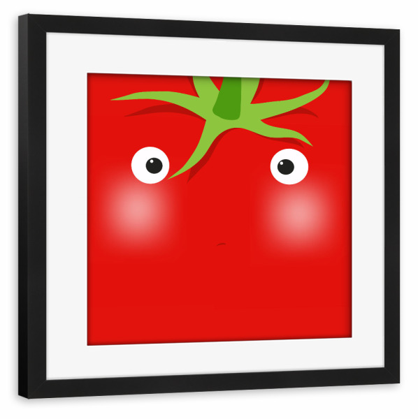 Poster mit Rahmen schwarz "Vegetable muzzle tomato" artboxONE - Für Kinder,Essen & Trinken,Comic,Essen & Trinken / Obst & Gemüse