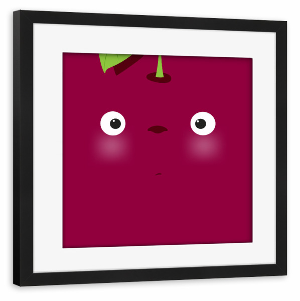 Poster mit Rahmen schwarz "Vegetable muzzle cherry" artboxONE - Für Kinder,Essen & Trinken,Comic,Essen & Trinken / Obst & Gemüse