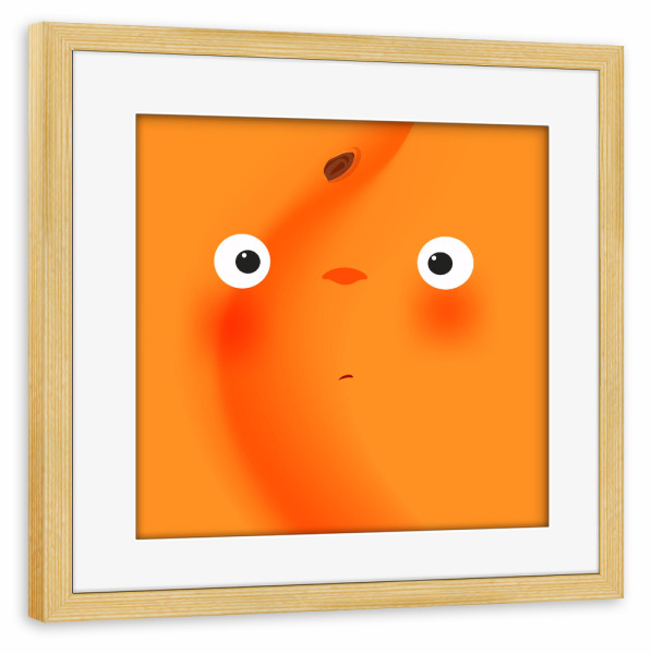 Poster mit Rahmen kiefer "Fruit muzzles apricot" artboxONE - Für Kinder,Essen & Trinken,Comic,Essen & Trinken / Obst & Gemüse