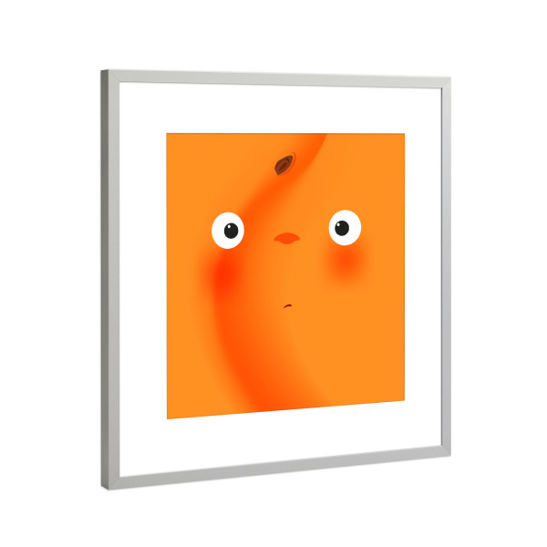 Poster mit Rahmen Silber "Fruit muzzles apricot" artboxONE - Für Kinder,Essen & Trinken,Comic,Essen & Trinken / Obst & Gemüse