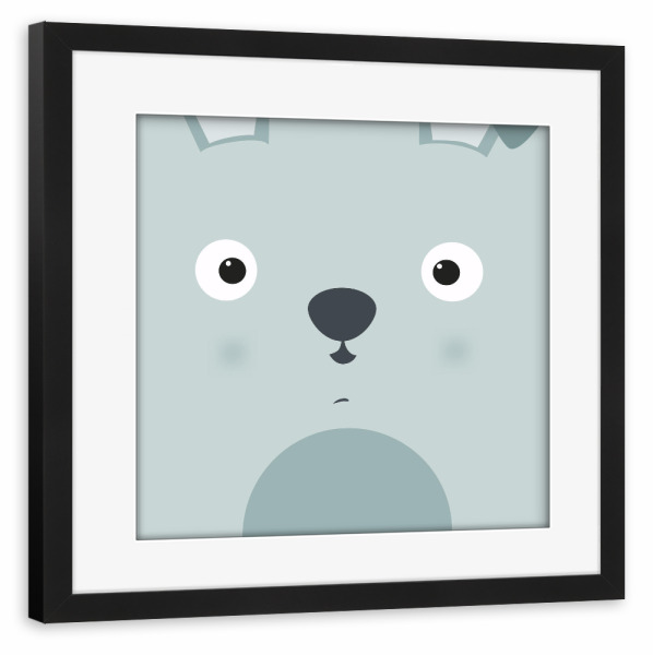 Poster mit Rahmen schwarz "Animal muzzle rabbit" artboxONE - Für Kinder,Tiere,Comic