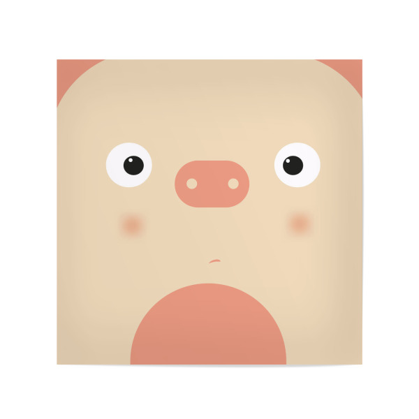 Poster 20x20 cm "Animal muzzle pig" artboxONE - Für Kinder,Tiere,Comic