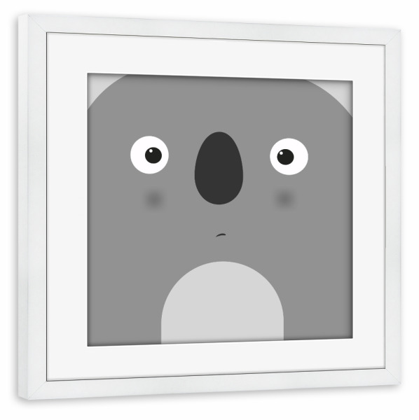 Poster mit Rahmen weiß "Animal muzzle koala" artboxONE - Für Kinder,Tiere,Comic