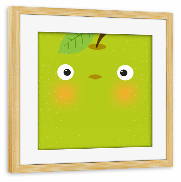 Poster mit Rahmen kiefer "Fruit muzzles pear" artboxONE - Für Kinder,Essen & Trinken,Comic,Essen & Trinken / Obst & Gemüse