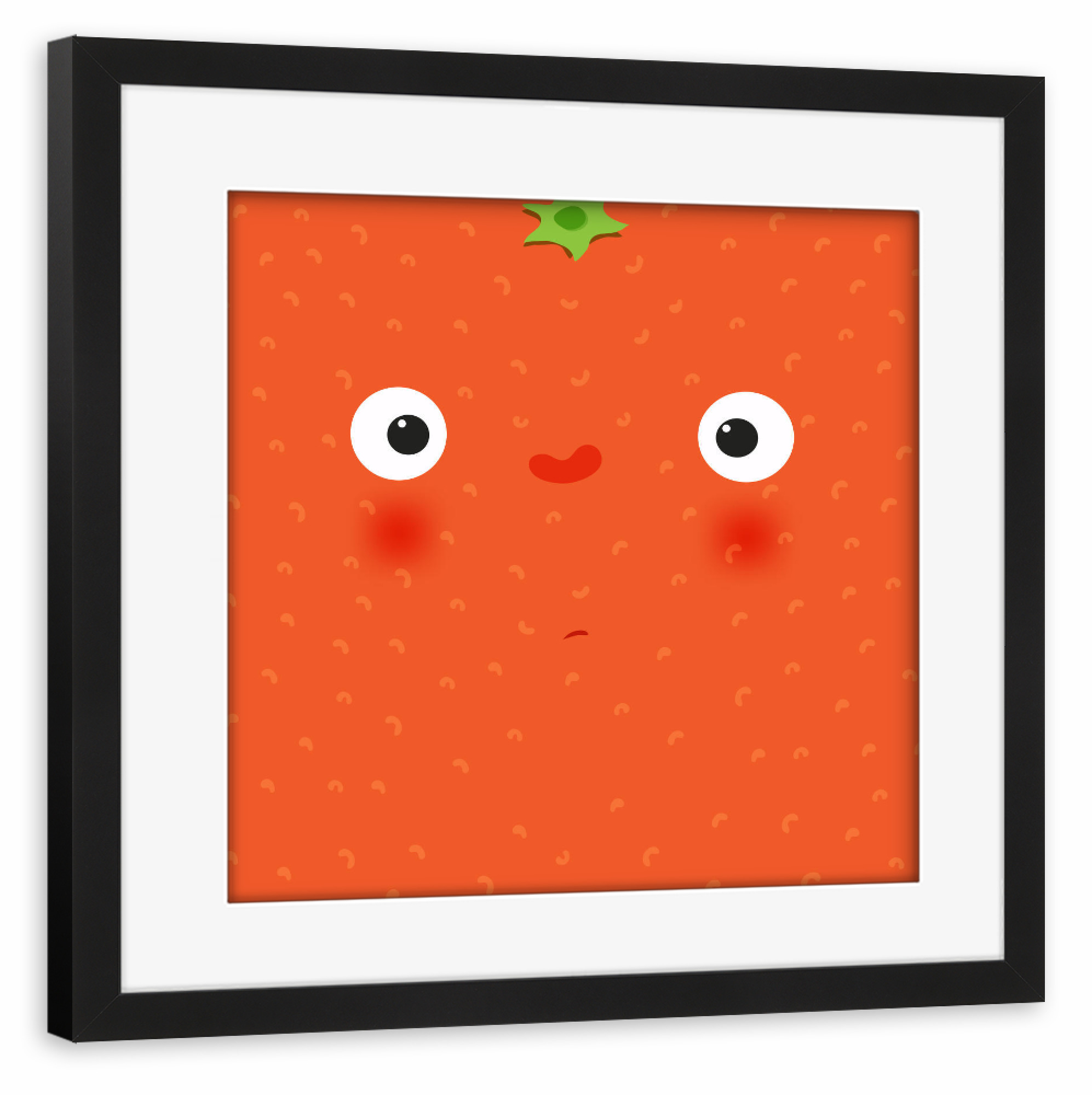 Poster mit Rahmen schwarz "Fruit muzzle orange" artboxONE - Für Kinder,Essen & Trinken,Comic,Essen & Trinken / Obst & Gemüse
