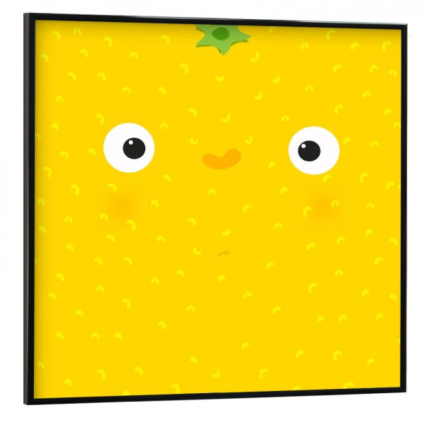 Poster mit schwarzem Rahmen 30x30 cm "Fruit muzzle lemon" artboxONE - Für Kinder,Essen & Trinken,Comic,Essen & Trinken / Obst & Gemüse