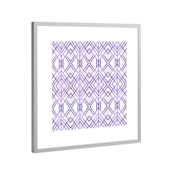 Poster mit Rahmen Silber "Ultraviolet Geo" artboxONE - Abstrakt,Geometrie,Ultraviolet
