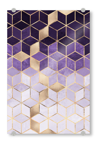 Acrylglasbild "Ultraviolet Cubes" artboxONE - Abstrakt,Geometrie,Ultraviolet - Graphic,Abstract,Pattern,Cubes,Geometry,Geometric,Ultraviolet,Modern