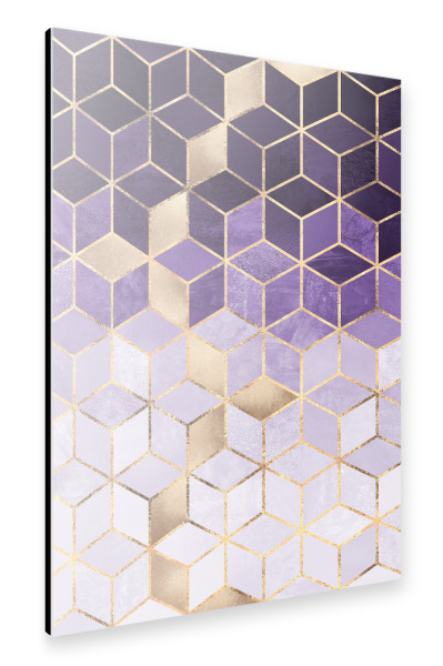 Alu-Dibond "Ultraviolet Cubes" 30x20 cm artboxONE