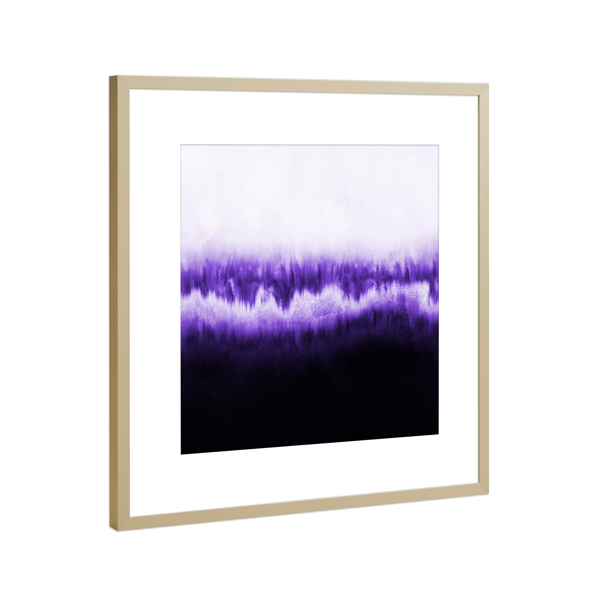 Poster mit Rahmen Gold "Ultraviolet Forest" artboxONE - Abstrakt,Ultraviolet - Abstract,Paint,Painting,Dream,Dreamy,Ultraviolet,Purple,Minimal,Simple