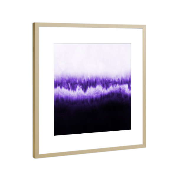 Poster mit Rahmen Gold "Ultraviolet Forest" artboxONE - Abstrakt,Ultraviolet - Abstract,Paint,Painting,Dream,Dreamy,Ultraviolet,Purple,Minimal,Simple