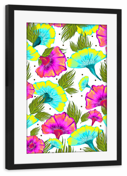 Poster mit Rahmen schwarz "Ecstatic Floral" artboxONE - Natur,Floral