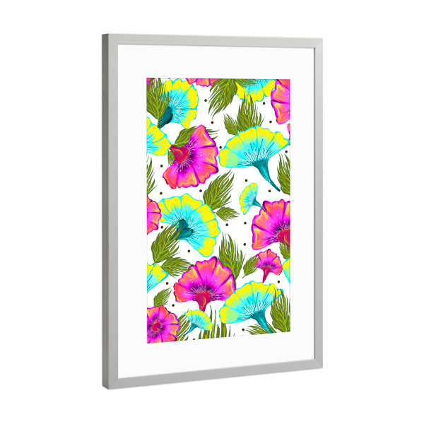 Poster mit Rahmen Silber "Ecstatic Floral" artboxONE - Natur,Floral