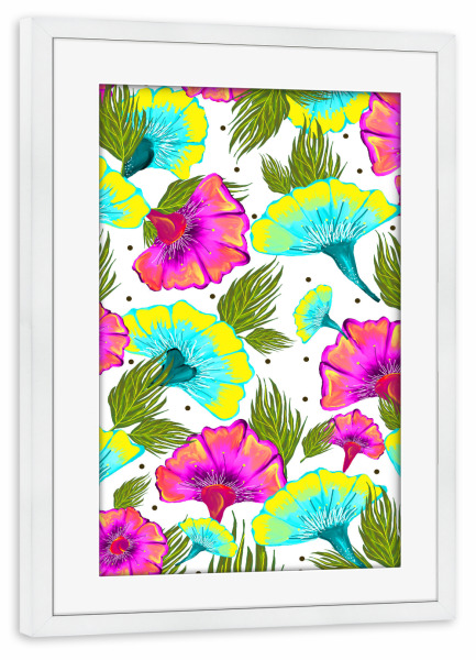 Poster mit Rahmen weiß "Ecstatic Floral" artboxONE - Natur,Floral
