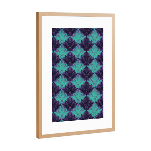 Poster mit Rahmen Kupfer "Fluo Jungle" artboxONE - Natur,Ultraviolet