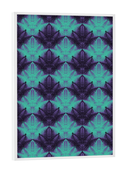 Poster mit weißem Rahmen "Fluo Jungle" artboxONE - Natur,Ultraviolet