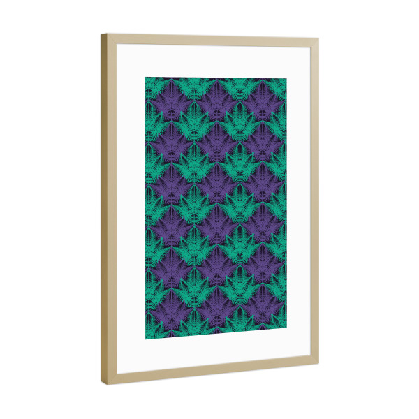 Poster mit Rahmen Gold "UV Jungle" artboxONE - Natur,Ultraviolet