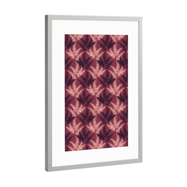Poster mit Rahmen Silber "Burgundy Jungle" artboxONE - Natur