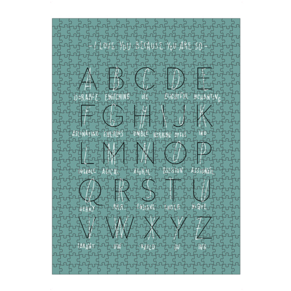 artboxONE Puzzle "ABC Of Love" artboxONE - Typografie,Liebe - Love,Liebe,Abc,Alphabet,Typography,Typografie poster - Bild love