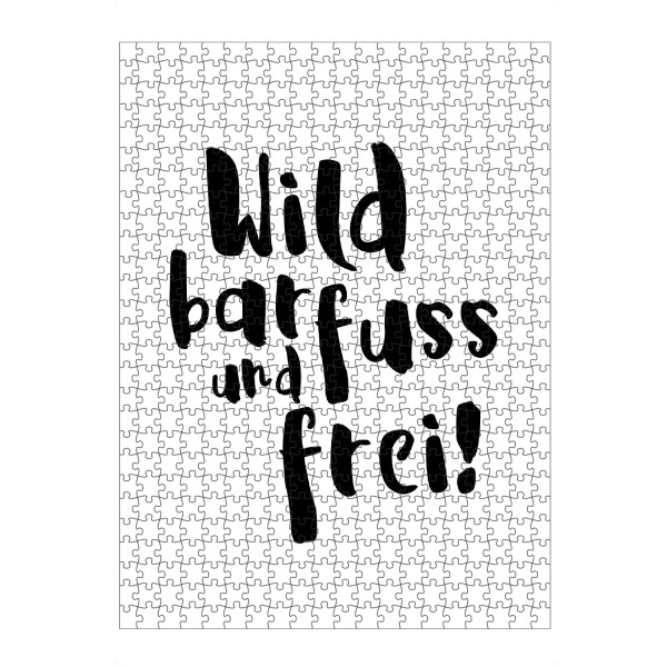 Puzzle Ravensburger "Wild, barfuss und frei" artboxONE - Typografie,Reise,Schwarzweiß,Festivals