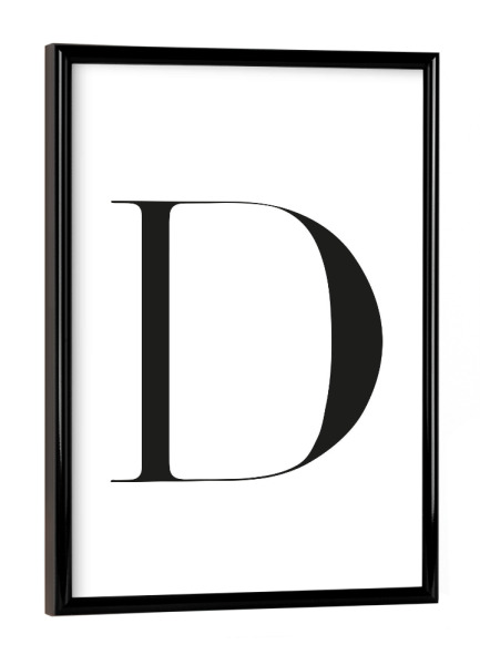 Poster mit schwarzem Rahmen "Minimalistischer Buchstabe D" artboxONE - Schwarzweiß,Buchstaben,Buchstaben / D