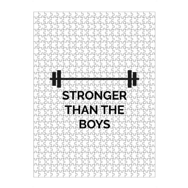 Puzzle Ravensburger "Stronger than the boys" artboxONE - Typografie,Schwarzweiß,Sport,Sport / Motivation