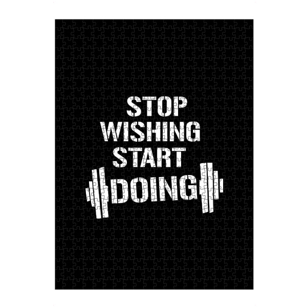 Puzzle Ravensburger "Stop wishing" artboxONE - Typografie,Schwarzweiß,Sport,Sport / Motivation,Männer
