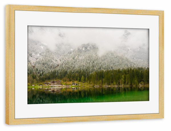 Poster mit Rahmen kiefer "Wintersee" artboxONE - Natur,Reise