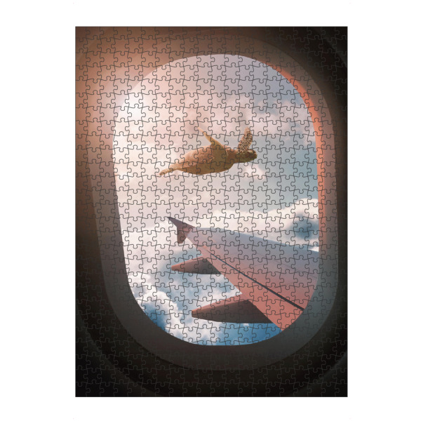 artboxONE Puzzle "Flying Sea Turtle" artboxONE - Reise,Tiere,Abstrakt,Fiktion,Lustig