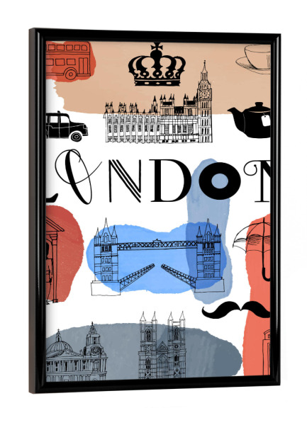 Poster mit schwarzem Rahmen "London 15" artboxONE - Städte,Städte / London,Reise