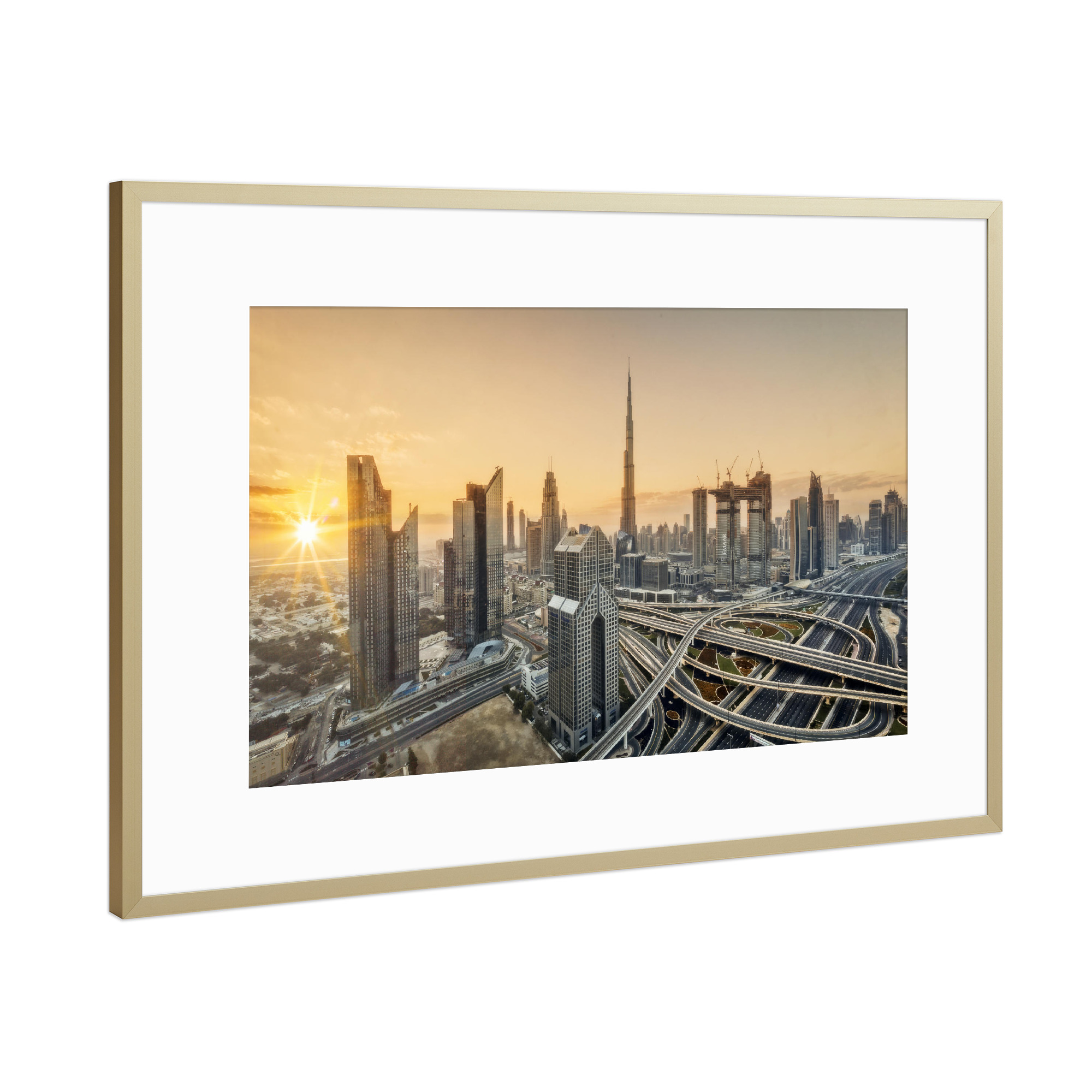 Poster mit Rahmen Gold "Dubai 02" artboxONE - Architektur,Städte / Dubai