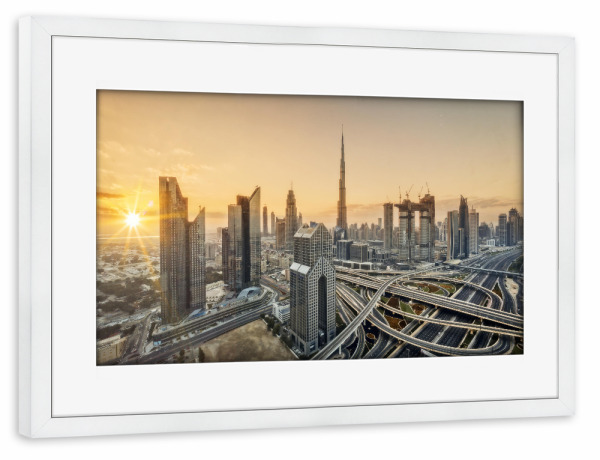 Poster mit Rahmen weiß "Dubai 02" artboxONE - Architektur,Städte / Dubai