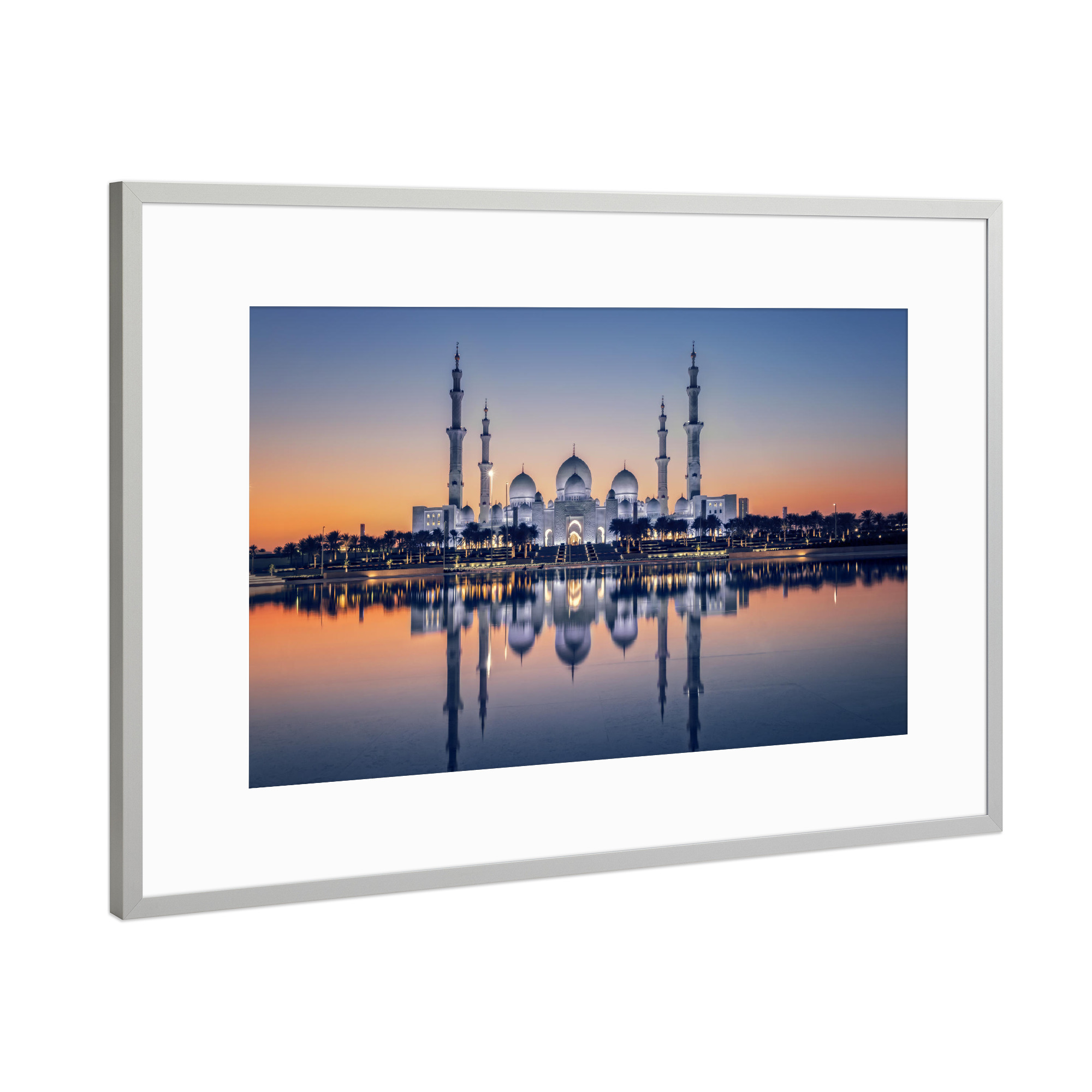 Poster mit Rahmen Silber "Grand zayed mosque" artboxONE - Reise,Architektur
