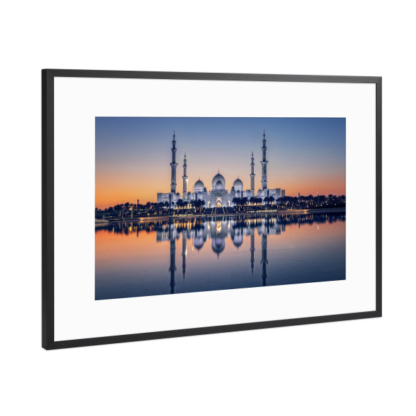 Poster mit Rahmen Schwarz (Metallic) "Grand zayed mosque" artboxONE - Reise,Architektur