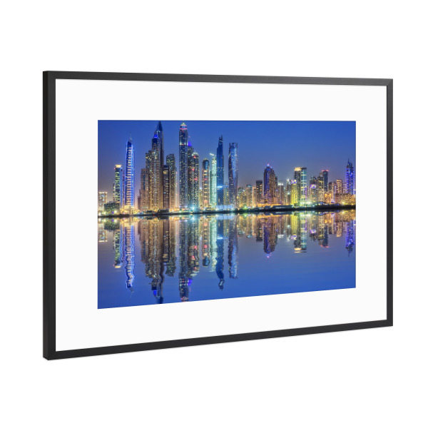 Poster mit Rahmen Schwarz (Metallic) "Dubai 06" artboxONE - Architektur,Städte / Dubai