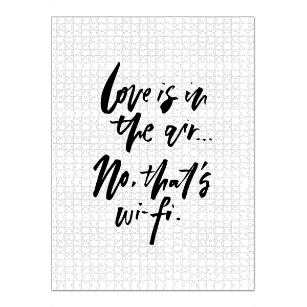 Puzzle Ravensburger "Love and Wi-fi" artboxONE - Typografie,Schwarzweiß,Liebe,Lustig