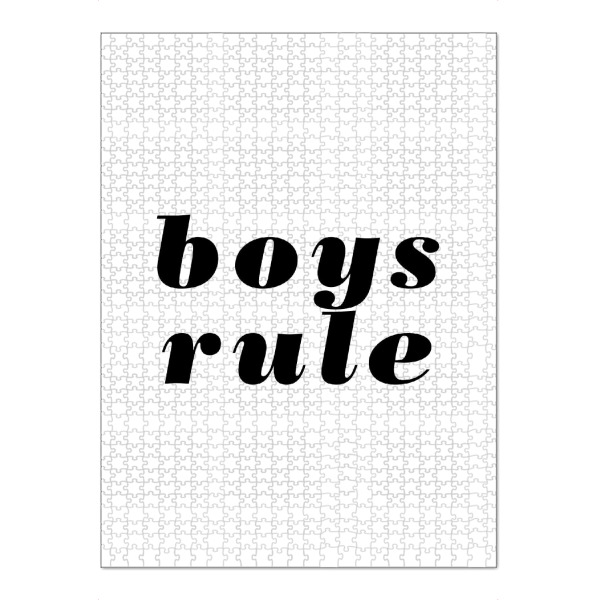 Puzzle Ravensburger "Boys Rule" artboxONE - Typografie,Schwarzweiß,Lustig