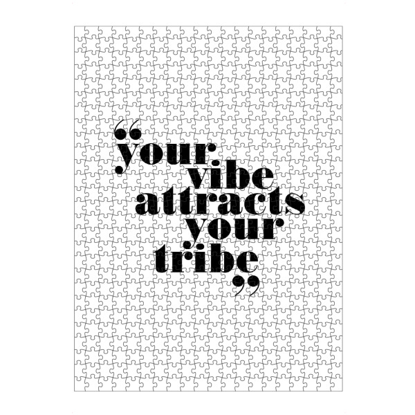 Puzzle Ravensburger "Your Vibe Attracts Your Tribe" artboxONE - Typografie,Schwarzweiß,Sport / Motivation