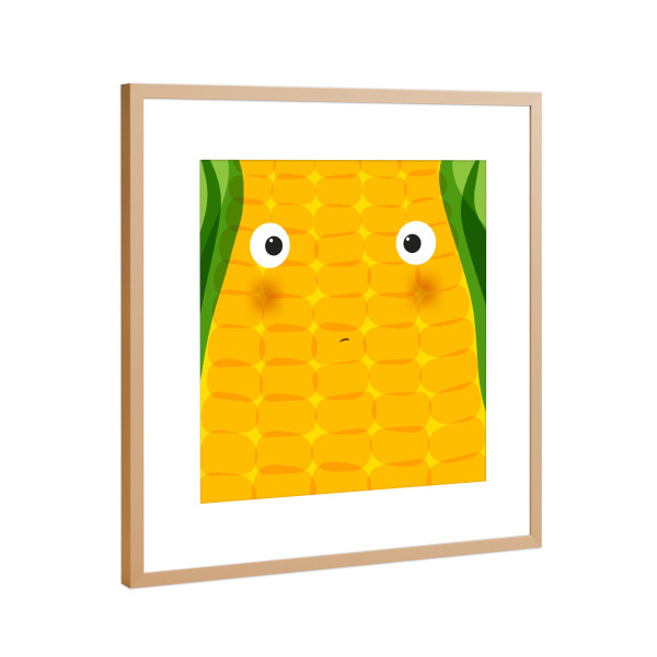 Poster mit Rahmen Kupfer "Vegetable muzzle corn" artboxONE - Für Kinder,Essen & Trinken,Comic,Essen & Trinken / Obst & Gemüse