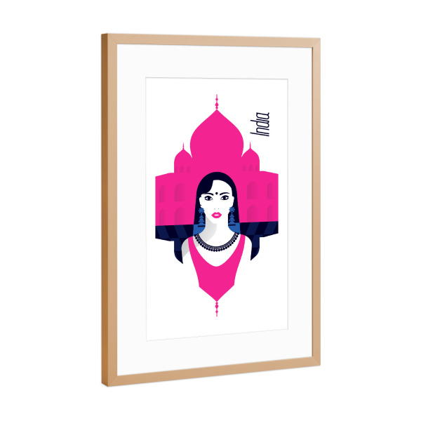 Poster mit Rahmen Kupfer "India - Stylish Journey" artboxONE - Fashion,Reise / Asien