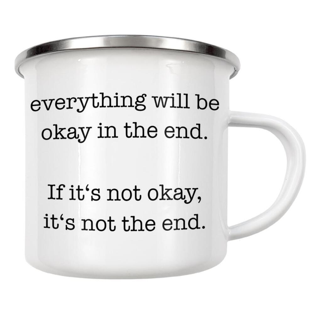 Emaille Tasse "Will be okay" artboxONE - Typografie