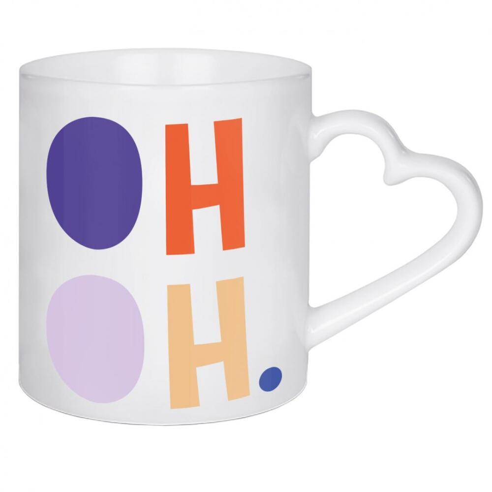 Herztasse "OH OH" artboxONE - Typografie,Buchstaben - Typografie,Oh oh,Farbenfroh,Bold,Modern,Bunt