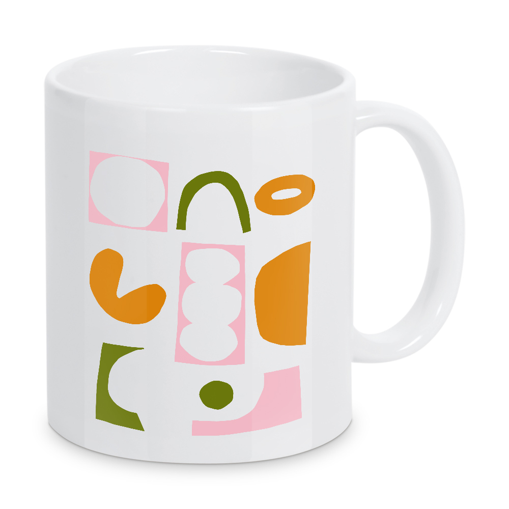 Tasse "The cut outs" artboxONE - Abstrakt,Geometrie - Abstrakt,Cut out,Paperart,Collage,Modern,Bunt,Fröhlich,Geometrie,Formen