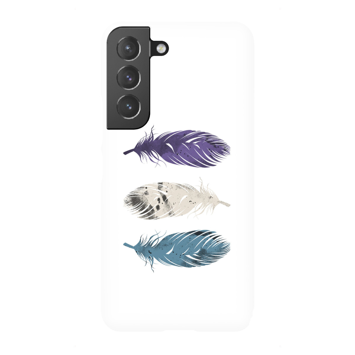 Samsung Galaxy "Purple, White & Blue Feathers" Premium-Case Handyhülle artboxONE