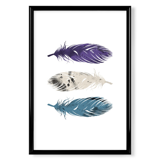 Purple, White & Blue Feathers