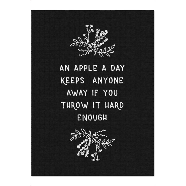 Puzzle Ravensburger "An Apple A Day BW" artboxONE - Typografie,Floral,Abstrakt,Schwarzweiß,Essen & Trinken / Obst & Gemüse,Lustig